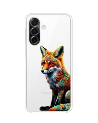 Etui do Samsung Galaxy A26 5G przeźroczyste, silikonowe Flexi, Dzika Mandala, Lis
