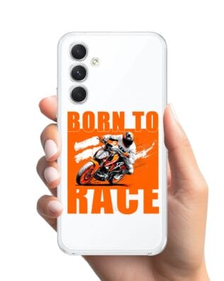 Etui do Samsung Galaxy A54 5G przeźroczyste, silikonowe Flexi, Bikers, Ścigacz