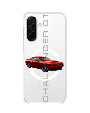Etui do Samsung Galaxy A26 5G z MagSafe przeźroczyste, silikonowe Flexi, Szybkie Auta, czerwony Challenger GT