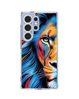 Etui do Samsung Galaxy S25 Ultra przeźroczyste, silikonowe Flexi, Dzika Mandala, Lwie spojrzenie