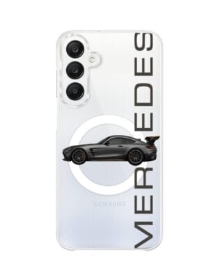 Etui do Samsung Galaxy A25 5G z MagSafe przeźroczyste, silikonowe Flexi, Szybkie Auta, Stalowe AMG-GT