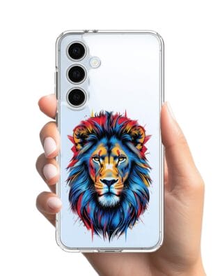 Etui do Samsung Galaxy S24 FE przeźroczyste, silikonowe Flexi, Dzika Mandala, Lew