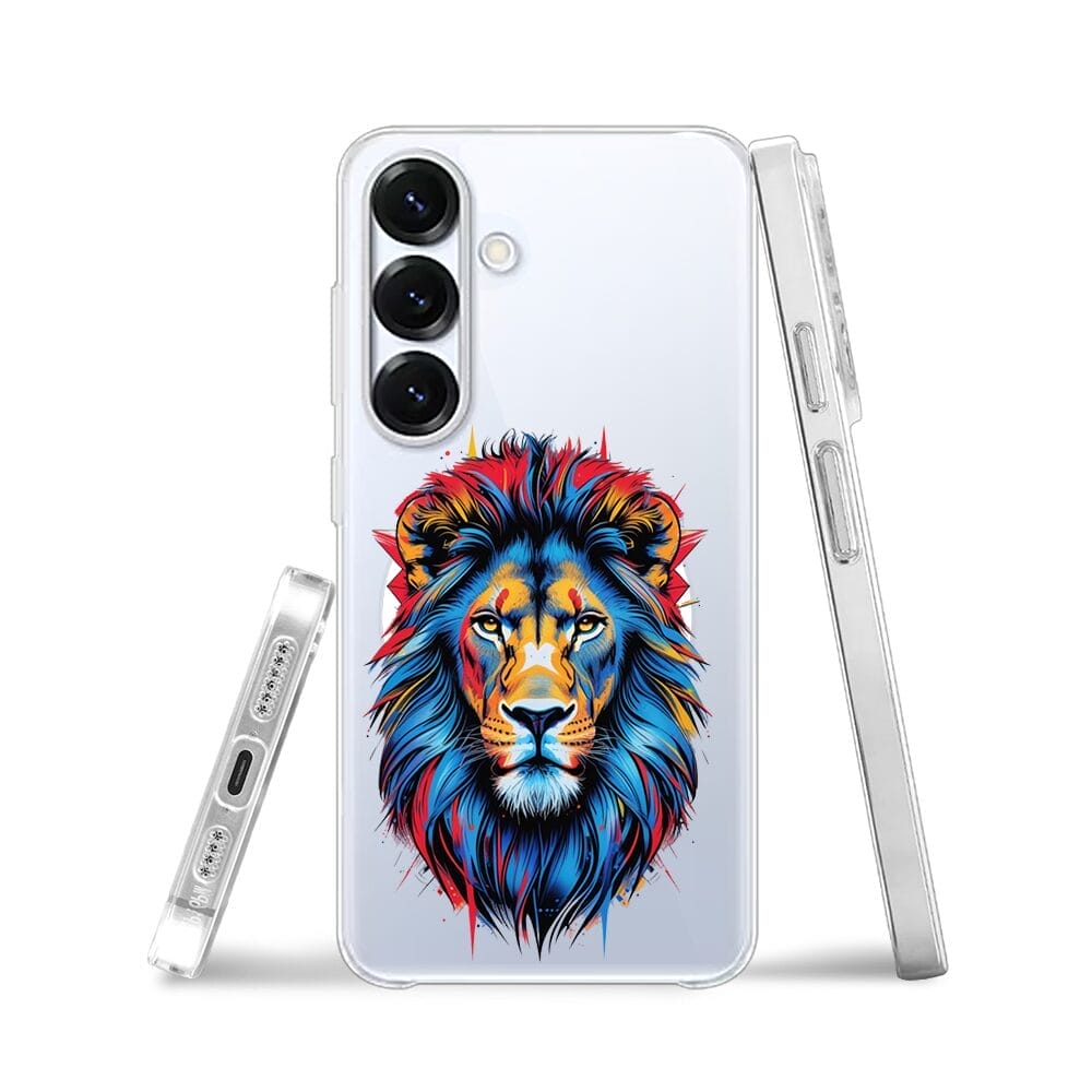 Etui do Samsung Galaxy S25 z MagSafe przeźroczyste, silikonowe Flexi, Dzika Mandala, Lew - obrazek 3