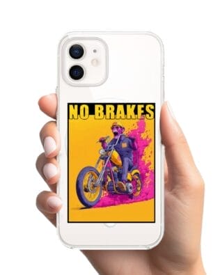 Etui do iPhone 12 Mini z MagSafe przeźroczyste, silikonowe Flexi, Bikers, Motocyklem przez świat