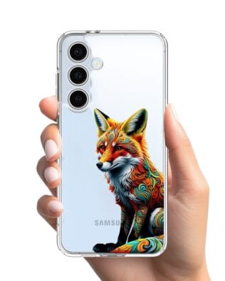 Etui do Samsung Galaxy S24 FE przeźroczyste, silikonowe Flexi, Dzika Mandala, Lis