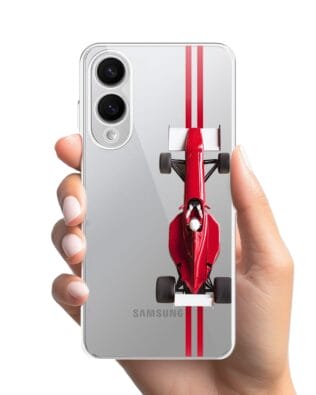 Etui do Samsung Galaxy S25 Edge przeźroczyste, silikonowe Flexi, Szybkie Auta, czerwone F1