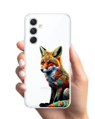 Etui do Samsung Galaxy A54 5G przeźroczyste, silikonowe Flexi, Dzika Mandala, Lis