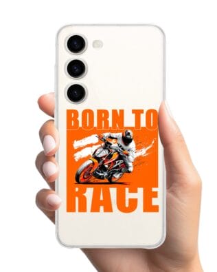 Etui do Samsung Galaxy S23 Plus przeźroczyste, silikonowe Flexi, Bikers, Ścigacz