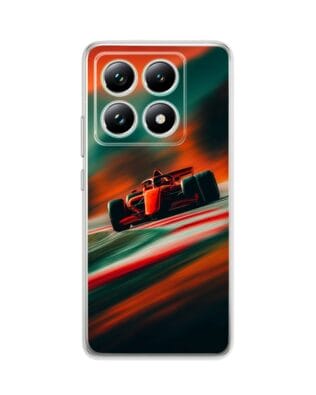 Etui do Xiaomi 14T Pro przeźroczyste, silikonowe Flexi, Szybkie Auta, Wyścig F1