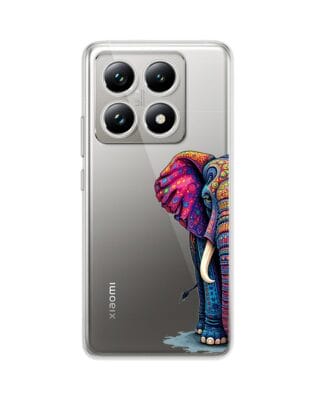 Etui do Xiaomi 14T przeźroczyste, silikonowe Flexi, Dzika Mandala, Słoń