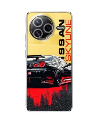 Etui do Xiaomi POCO F7 Ultra przeźroczyste, silikonowe Flexi, Szybkie Auta, czarny Skyline