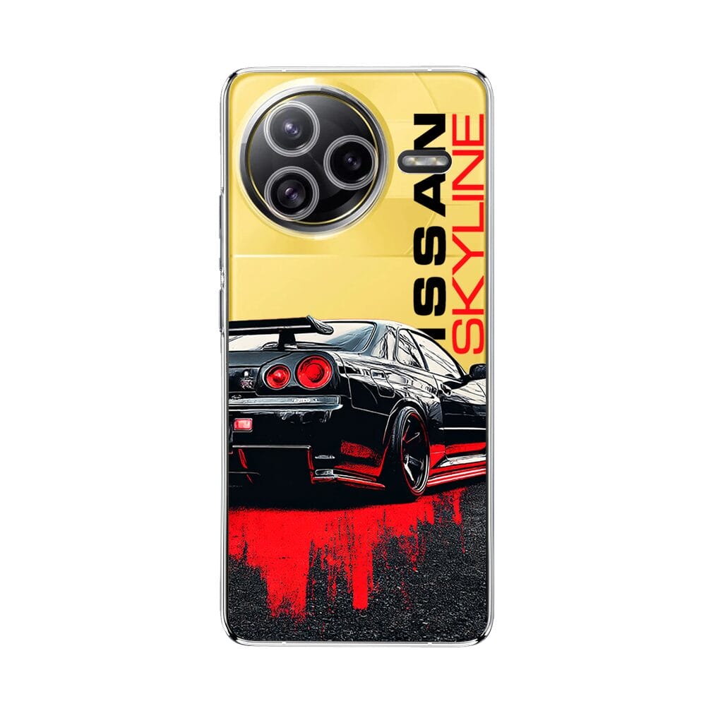 Etui do Xiaomi POCO F7 Ultra przeźroczyste, silikonowe Flexi, Szybkie Auta, czarny Skyline