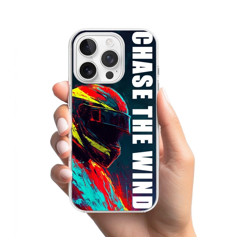 Etui do iPhone 16 Pro przeźroczyste, silikonowe Flexi, Bikers, Chase The Wind - obrazek 2