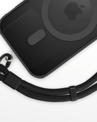 Regulowana smycz, krótki pasek na nadgarstek do telefonu, czarna