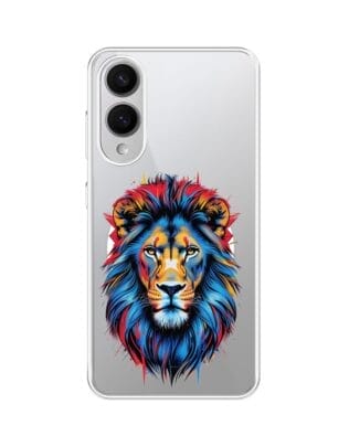 Etui do Samsung Galaxy S25 Edge z MagSafe przeźroczyste, silikonowe Flexi, Dzika Mandala, Lew