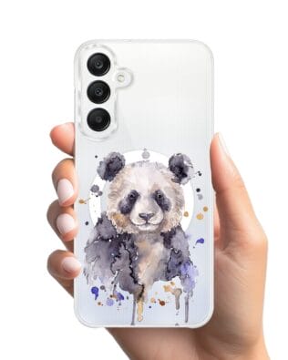 Etui do Samsung Galaxy A25 5G z MagSafe przeźroczyste, silikonowe Flexi, Akwarelowe Zoo, Panda