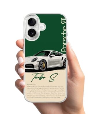 Etui do iPhone 16 Plus z MagSafe przeźroczyste, silikonowe Flexi, Szybkie Auta, Elegancja 911