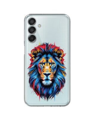 Etui do Samsung Galaxy M15 5G przeźroczyste, silikonowe Flexi, Dzika Mandala, Lew