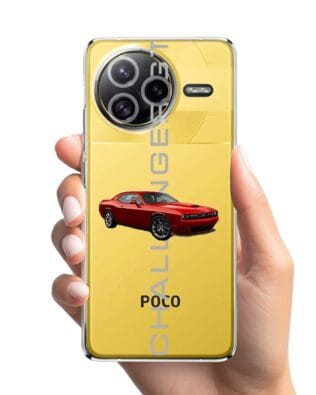 Etui do Xiaomi POCO F7 Ultra przeźroczyste, silikonowe Flexi, Szybkie Auta, czerwony Challenger GT