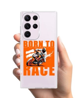 Etui do Samsung Galaxy S23 Ultra z MagSafe przeźroczyste, silikonowe Flexi, Bikers, Ścigacz