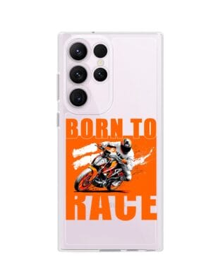 Etui do Samsung Galaxy S23 Ultra przeźroczyste, silikonowe Flexi, Bikers, Ścigacz