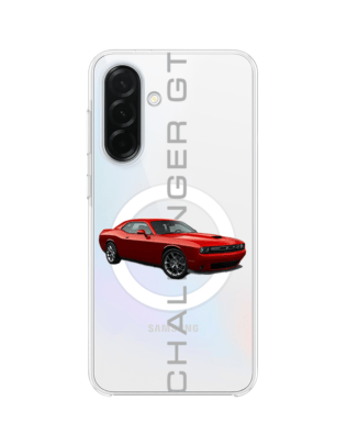 Etui do Samsung Galaxy A36 5G z MagSafe przeźroczyste, silikonowe Flexi, Szybkie Auta, czerwony Challenger GT