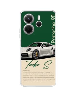 Etui do Xiaomi Redmi Note 14 4G przeźroczyste, silikonowe Flexi, Szybkie Auta, Elegancja 911