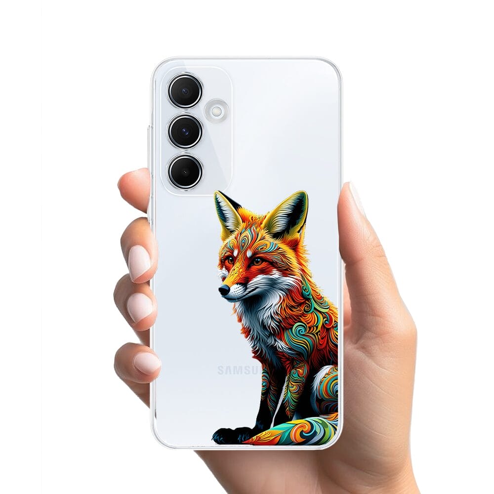 Etui do Samsung Galaxy A35 5G przeźroczyste, silikonowe Flexi, Dzika Mandala, Lis - obrazek 2