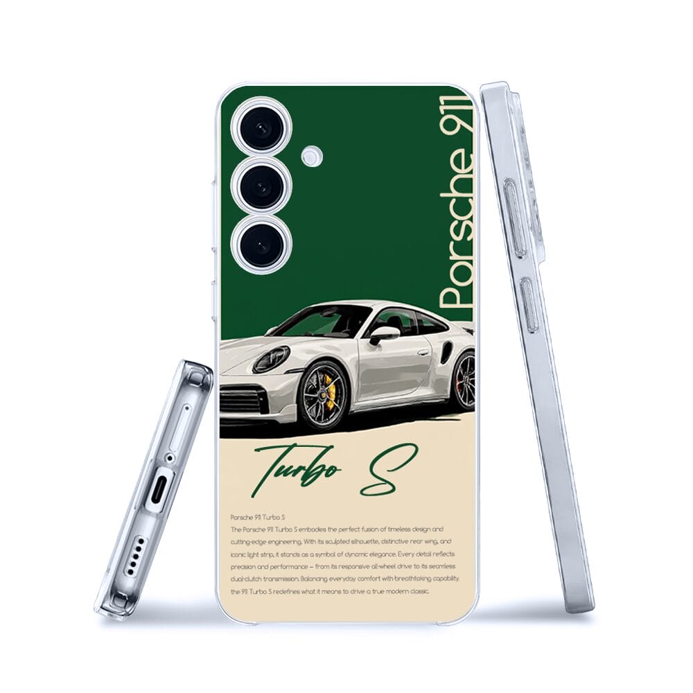 Etui do Samsung Galaxy S25 przeźroczyste, silikonowe Flexi, Szybkie Auta, Elegancja 911 - obrazek 3