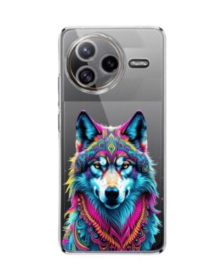Etui do Xiaomi POCO F7 Ultra przeźroczyste, silikonowe Flexi, Dzika Mandala, Wilk