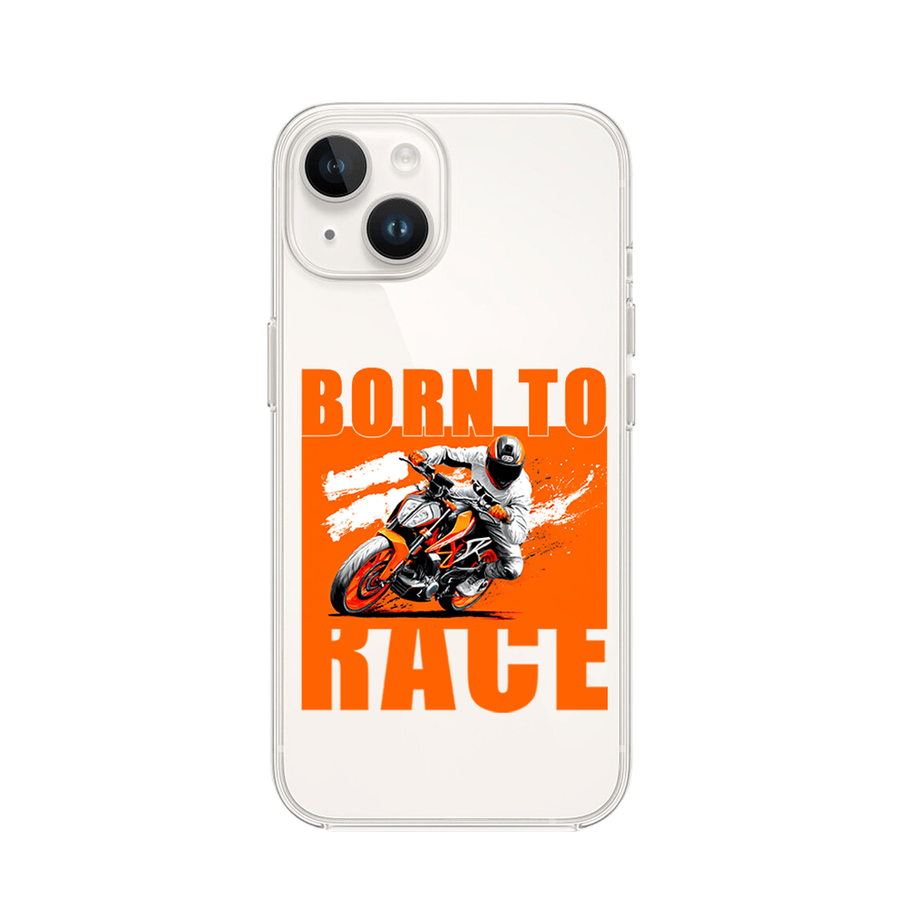 Etui do iPhone 13 Mini przeźroczyste, silikonowe Flexi, Bikers, Ścigacz