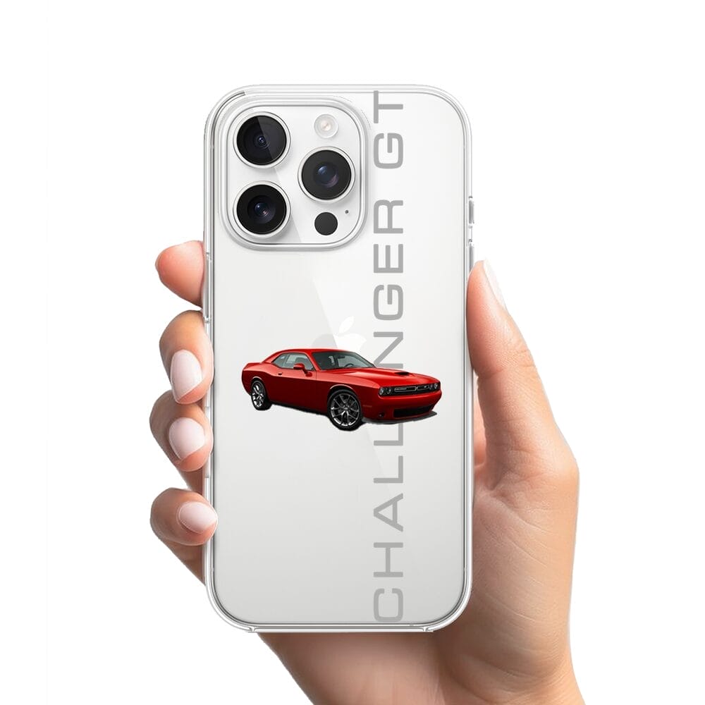 Etui do iPhone 13 Pro przeźroczyste, silikonowe Flexi, Szybkie Auta, czerwony Challenger GT - obrazek 2