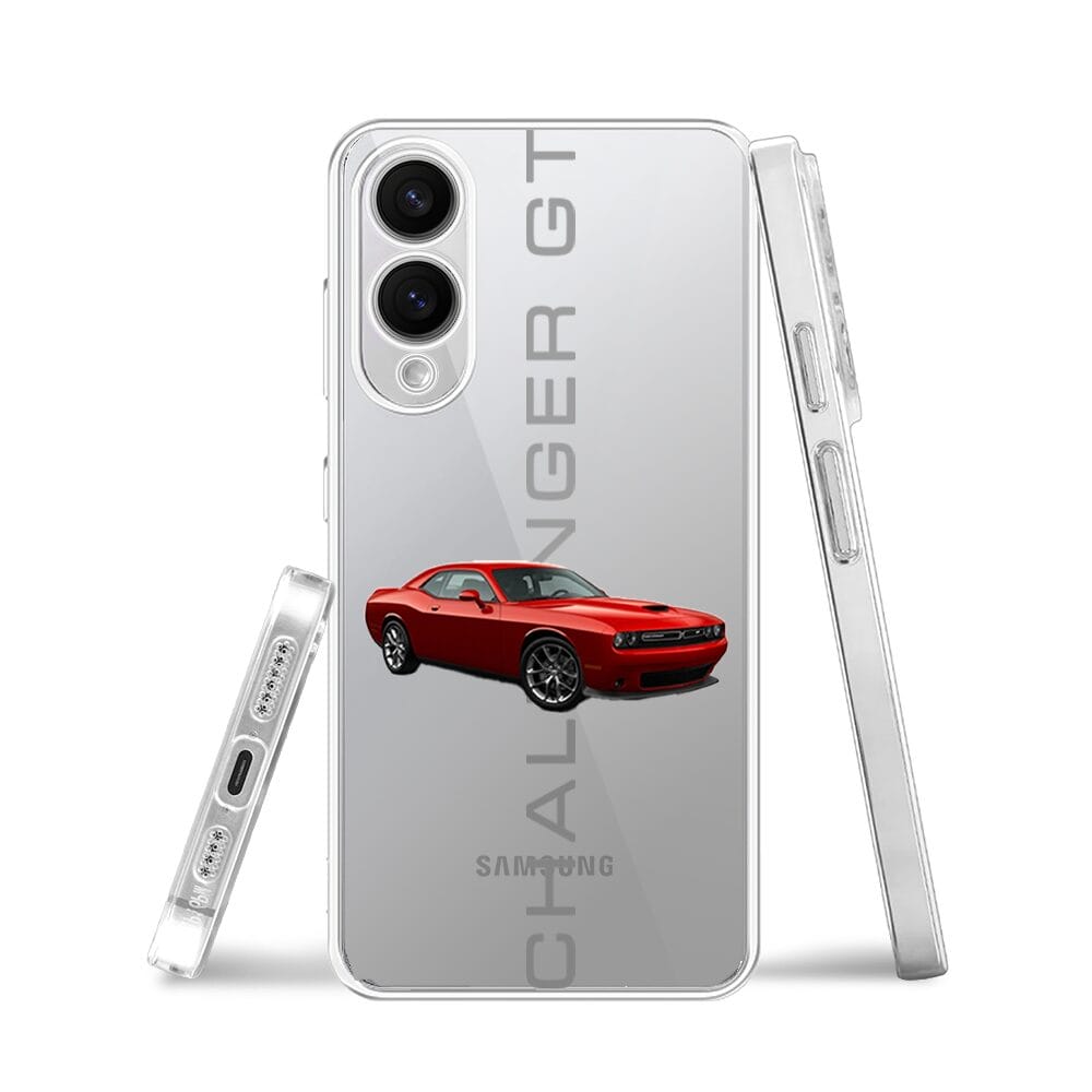 Etui do Samsung Galaxy S25 Edge przeźroczyste, silikonowe Flexi, Szybkie Auta, czerwony Challenger GT - obrazek 3