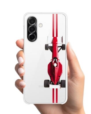 Etui do Samsung Galaxy A26 5G przeźroczyste, silikonowe Flexi, Szybkie Auta, czerwone F1