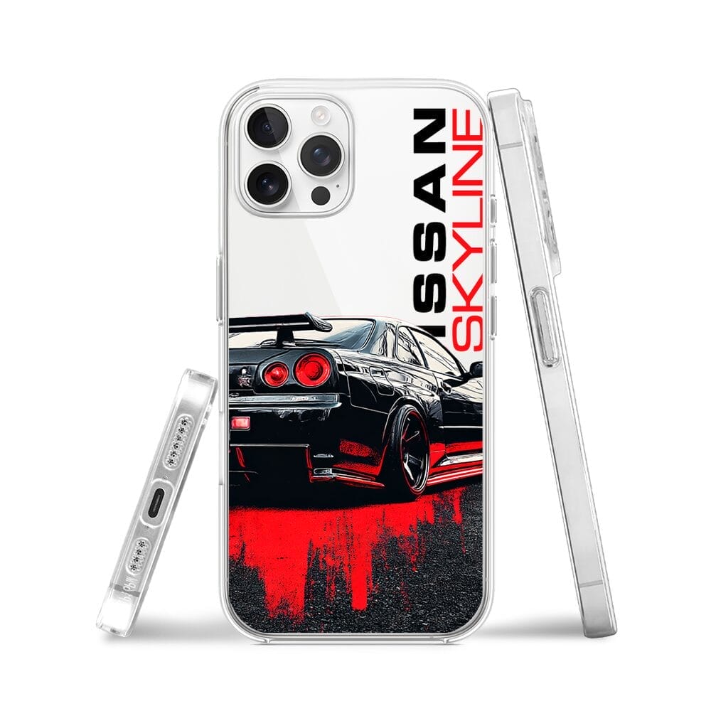 Etui do iPhone 12 Pro Max przeźroczyste, silikonowe Flexi, Szybkie Auta, czarny Skyline - obrazek 3