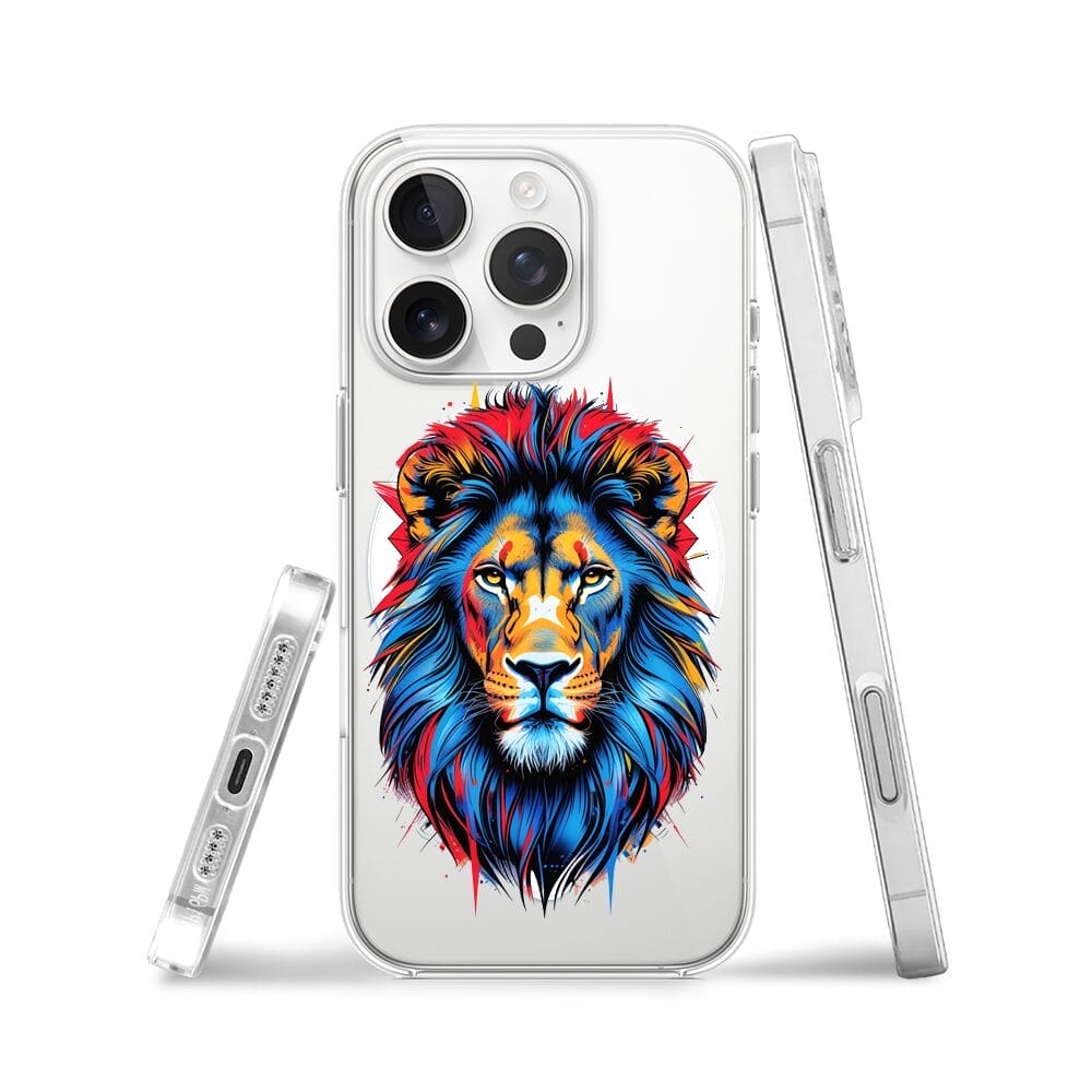 Etui do iPhone 16 Pro Max z MagSafe przeźroczyste, silikonowe Flexi, Dzika Mandala, Lew - obrazek 3
