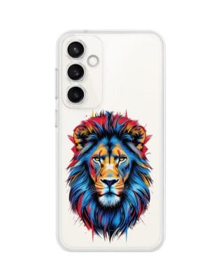 Etui do Samsung Galaxy S23 przeźroczyste, silikonowe Flexi, Dzika Mandala, Lew