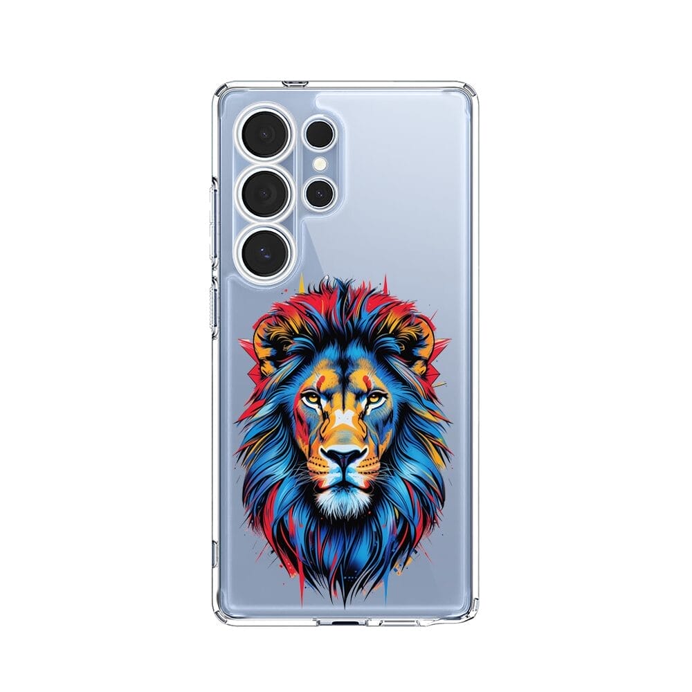 Etui do Samsung Galaxy S25 Ultra przeźroczyste, silikonowe Flexi, Dzika Mandala, Lew