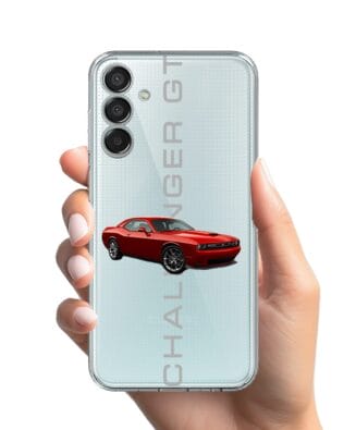 Etui do Samsung Galaxy M15 5G przeźroczyste, silikonowe Flexi, Szybkie Auta, czerwony Challenger GT