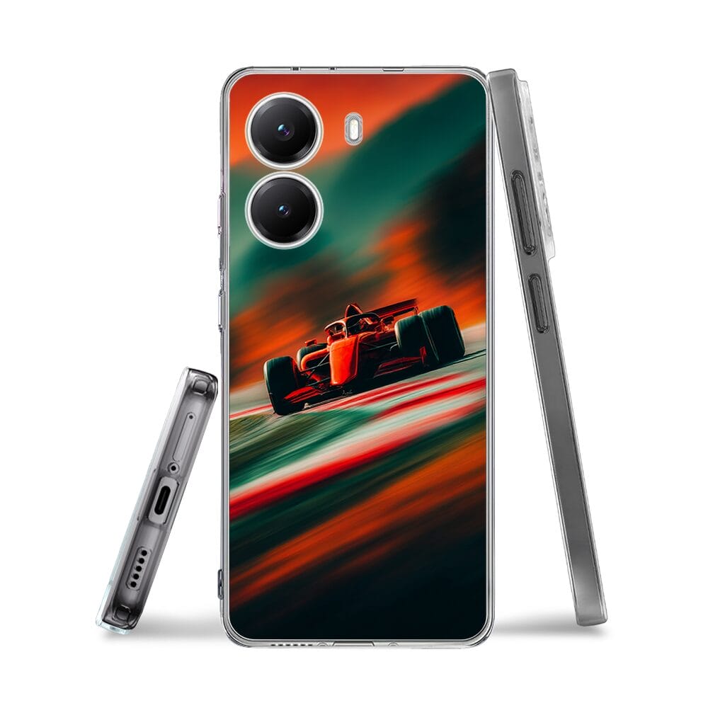Etui do Xiaomi POCO X7 Pro przeźroczyste, silikonowe Flexi, Szybkie Auta, Wyścig F1 - obrazek 3