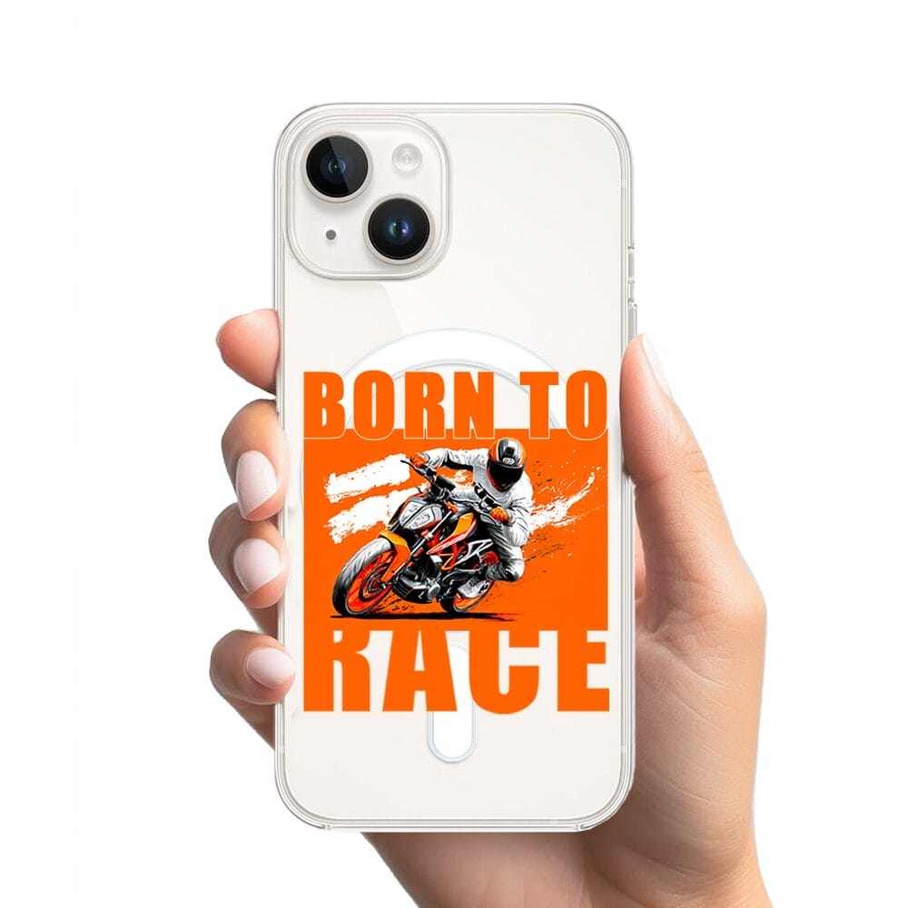 Etui do iPhone 13 Mini z MagSafe przeźroczyste, silikonowe Flexi, Bikers, Ścigacz - obrazek 2