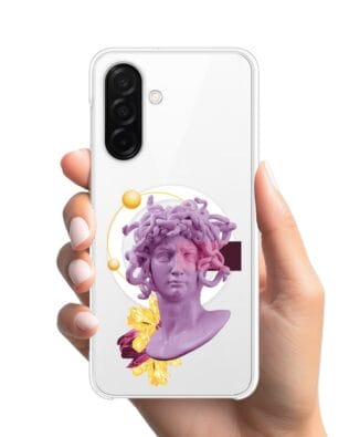 Etui do Samsung Galaxy A26 5G z MagSafe przeźroczyste, silikonowe Flexi, antyczna figura