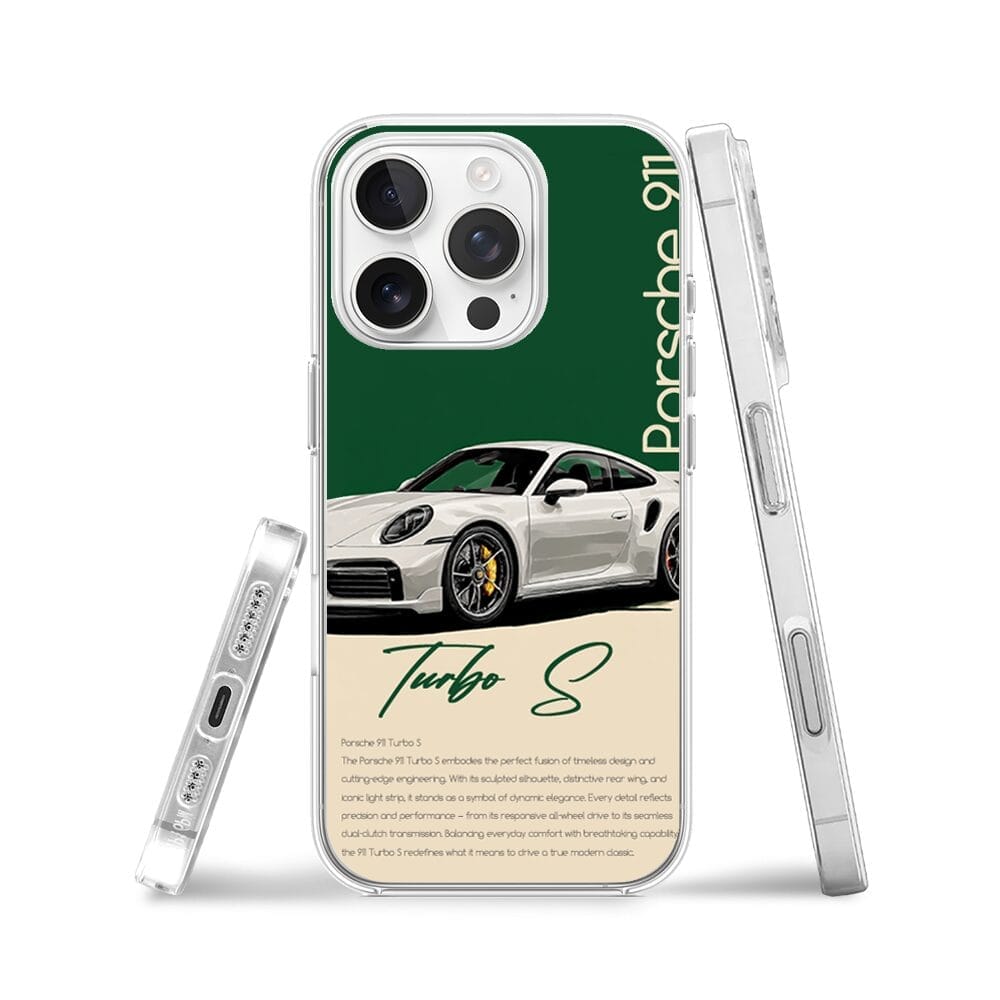 Etui do iPhone 16 Pro z MagSafe przeźroczyste, silikonowe Flexi, Szybkie Auta, Elegancja 911 - obrazek 3