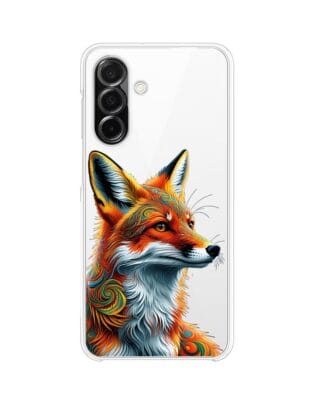 Etui do Samsung Galaxy A26 5G przeźroczyste, silikonowe Flexi, Dzika Mandala, Twarz lisa