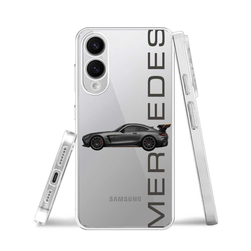 Etui do Samsung Galaxy S25 Edge przeźroczyste, silikonowe Flexi, Szybkie Auta, Stalowe AMG-GT - obrazek 3