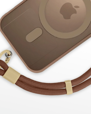 Regulowana smycz, krótki pasek na nadgarstek do telefonu, brązowa