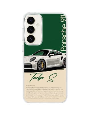 Etui do Samsung Galaxy S23 z MagSafe przeźroczyste, silikonowe Flexi, Szybkie Auta, Elegancja 911