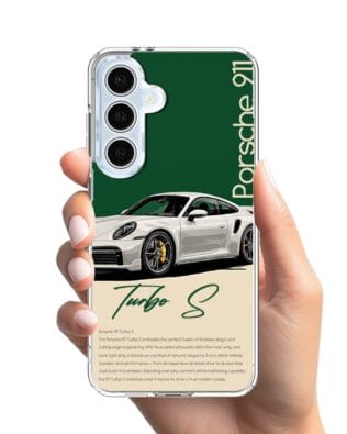 Etui do Samsung Galaxy S24 FE z MagSafe przeźroczyste, silikonowe Flexi, Szybkie Auta, Elegancja 911