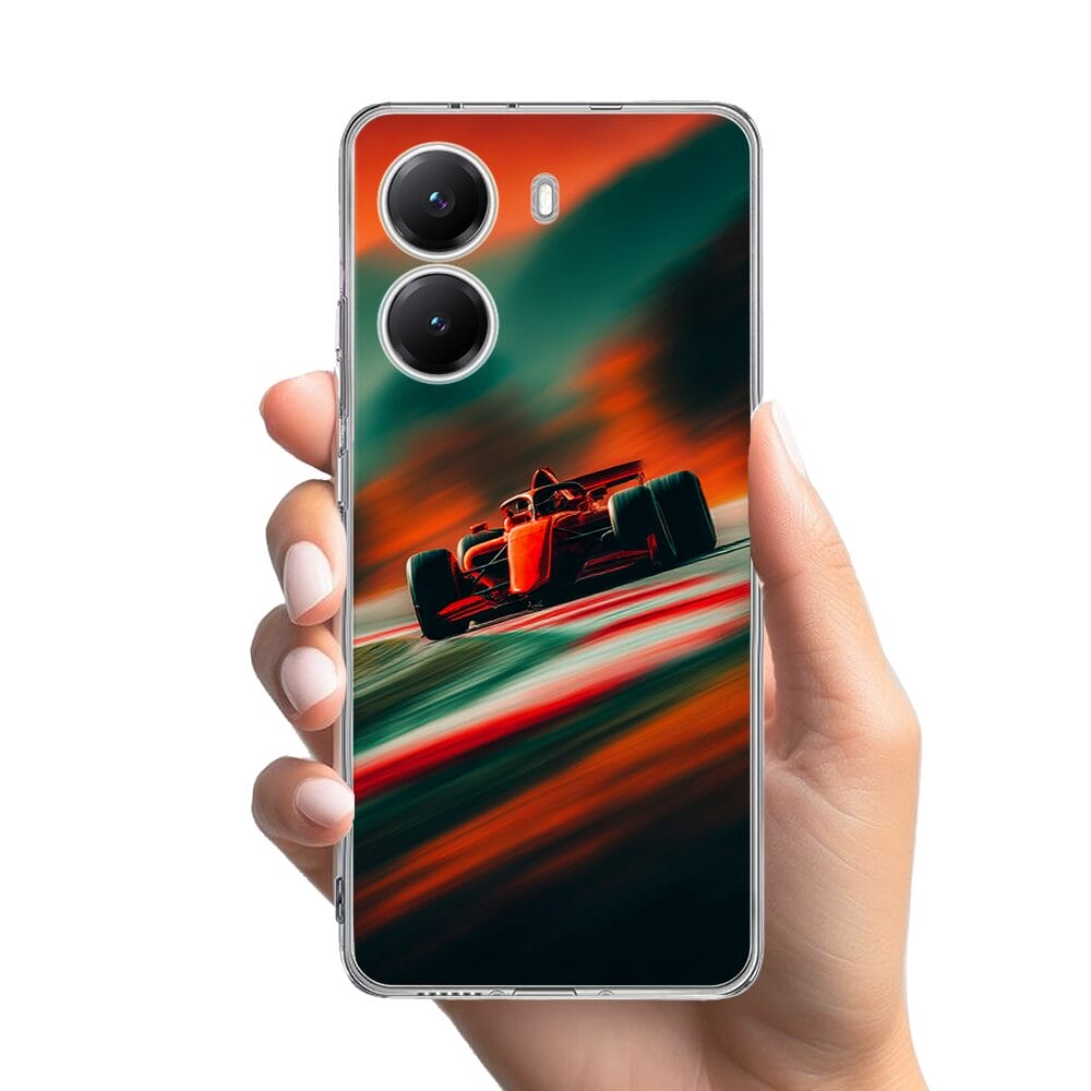 Etui do Xiaomi POCO X7 Pro przeźroczyste, silikonowe Flexi, Szybkie Auta, Wyścig F1 - obrazek 2