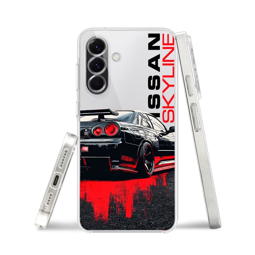 Etui do Samsung Galaxy A56 5G przeźroczyste, silikonowe Flexi, Szybkie Auta, czarny Skyline - obrazek 3